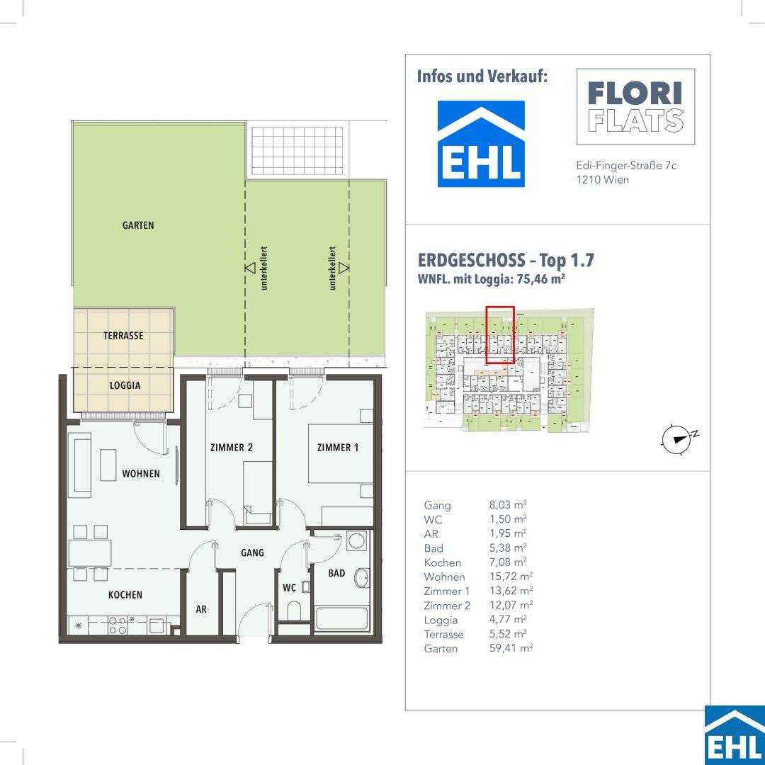 Ground floor apartment with private garden and terrace