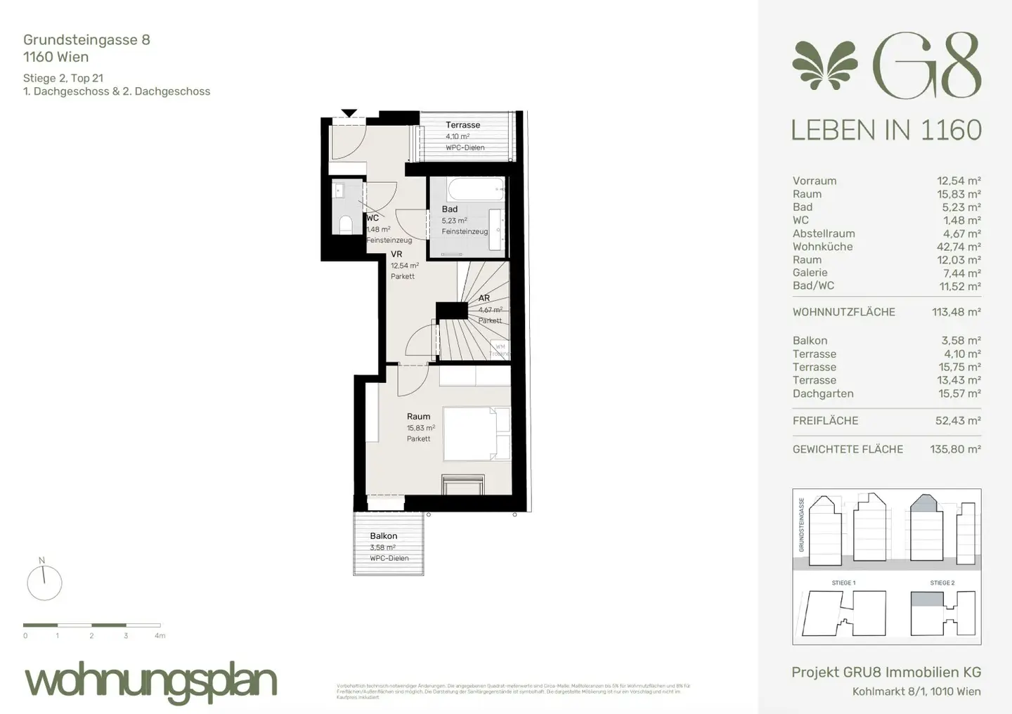 Attic apartment near Brunnenmarkt