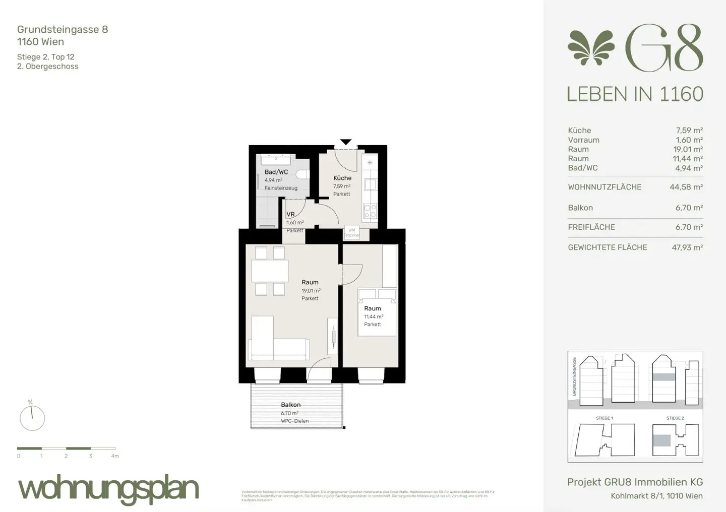 Wohnung Altbau Balkon nahe Brunnenmarkt