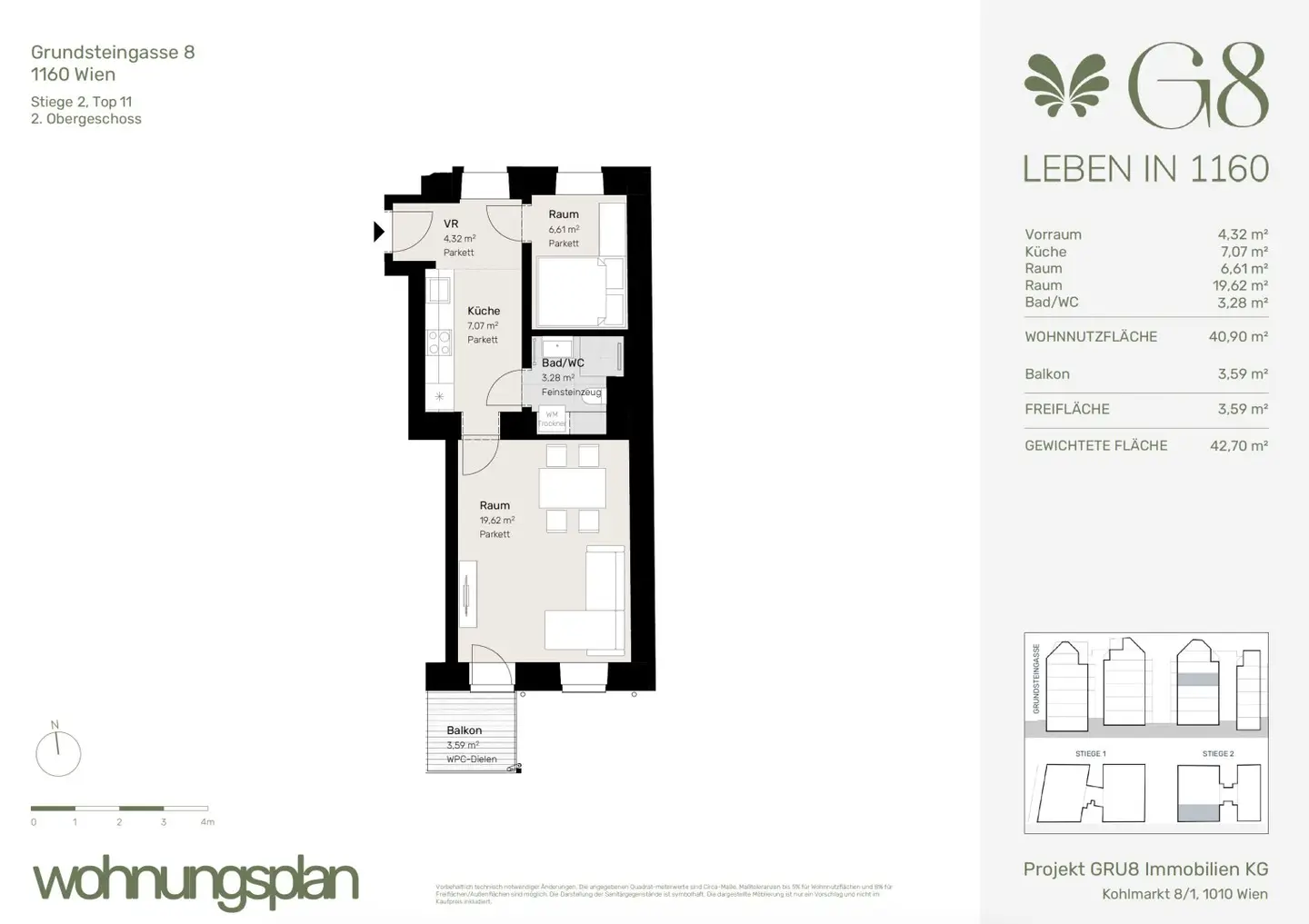 First occupancy apartment near Brunnenmarkt