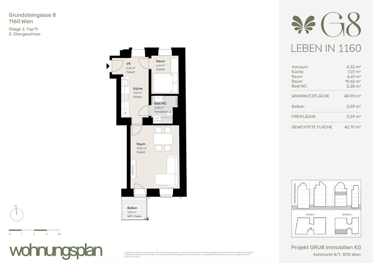 Wohnung Erstbezug mit Balkon nahe Brunnenmarkt