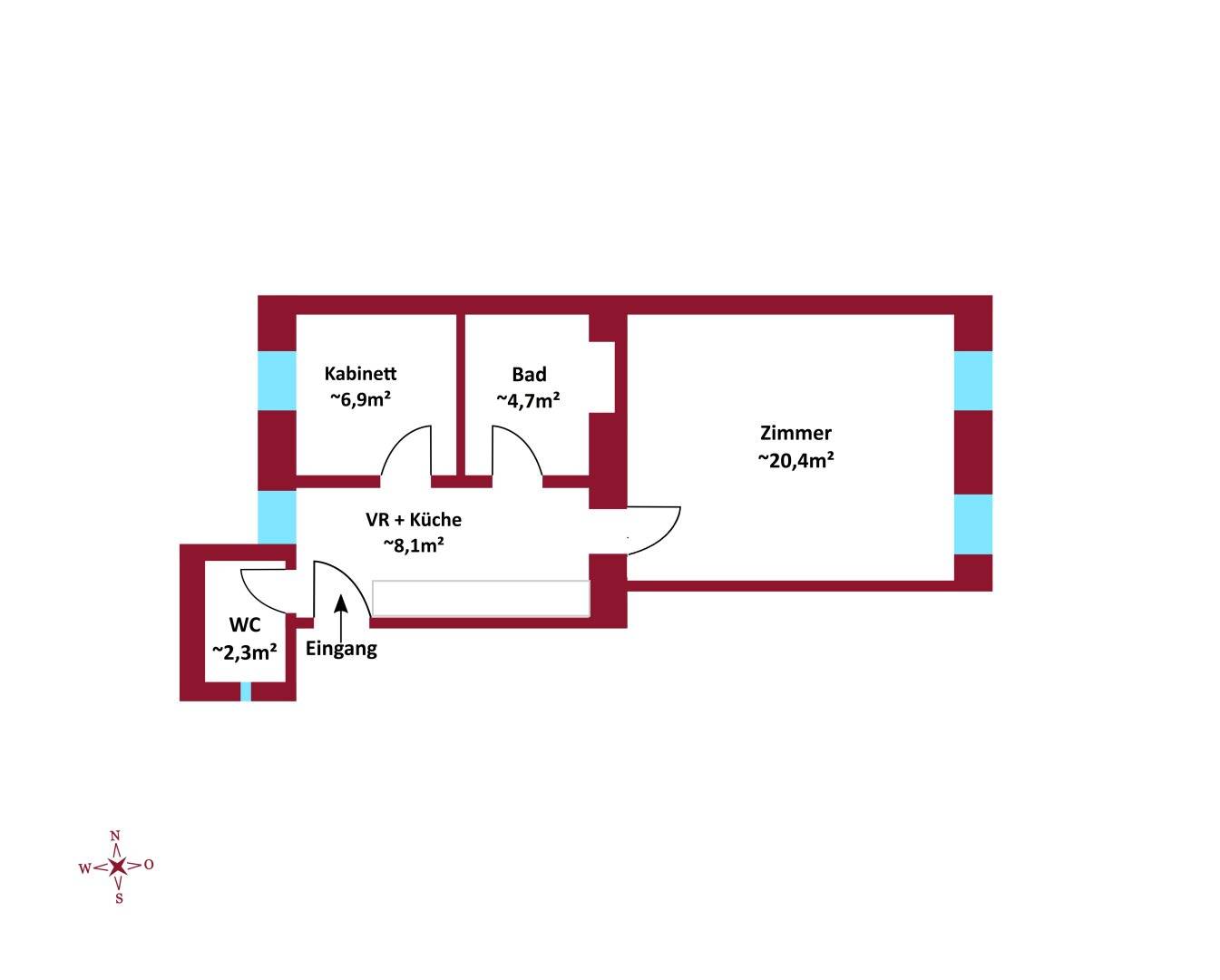 Apartment near U1 with flexible layout