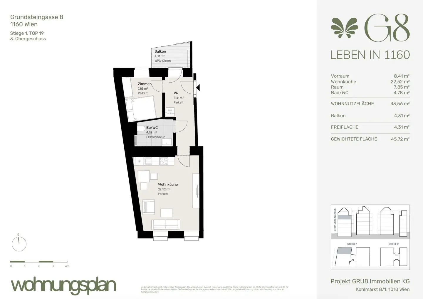 Etagenwohnung Erstbezug balcony near Brunnenmarkt