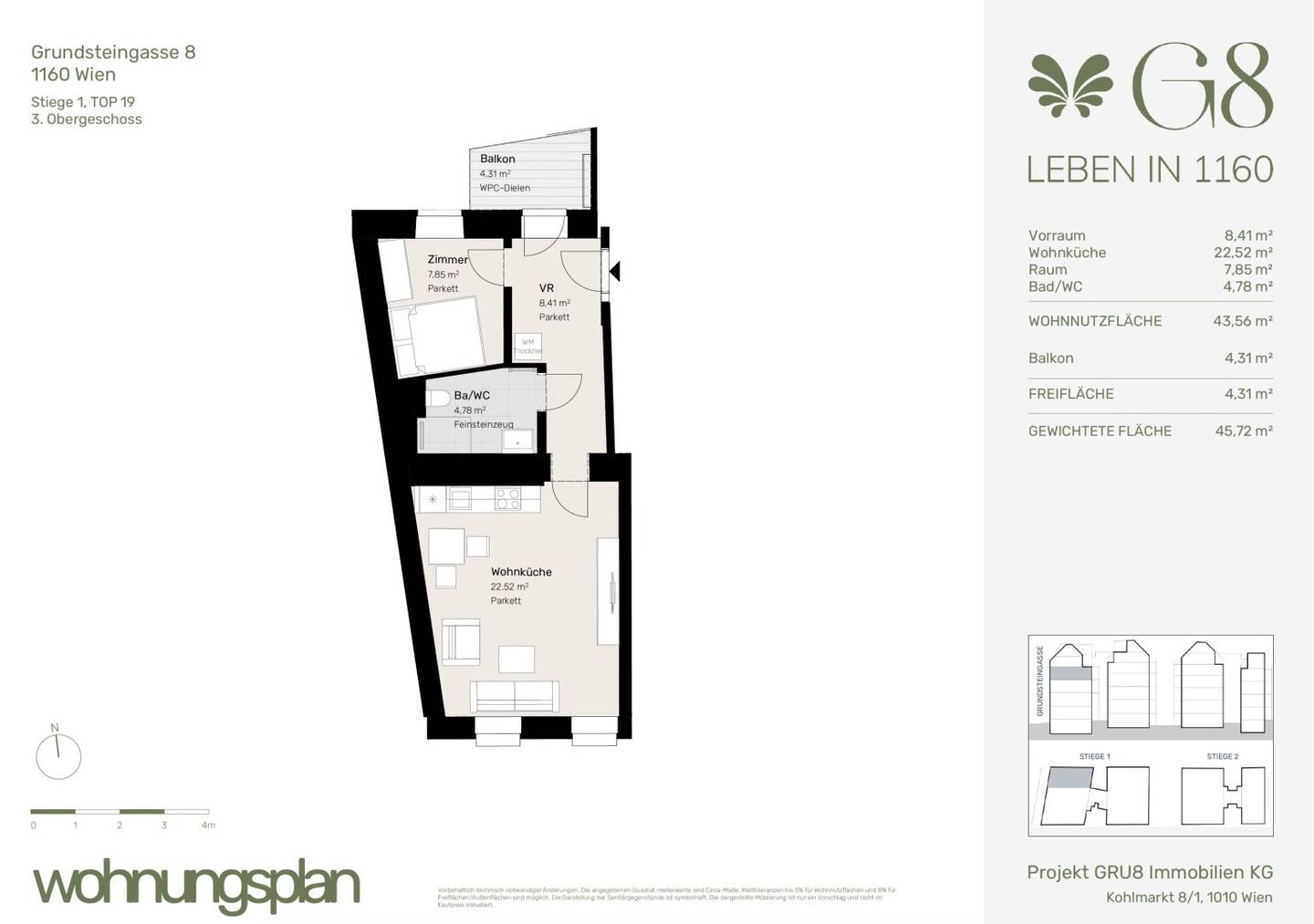 Etagenwohnung Erstbezug balcony near Brunnenmarkt