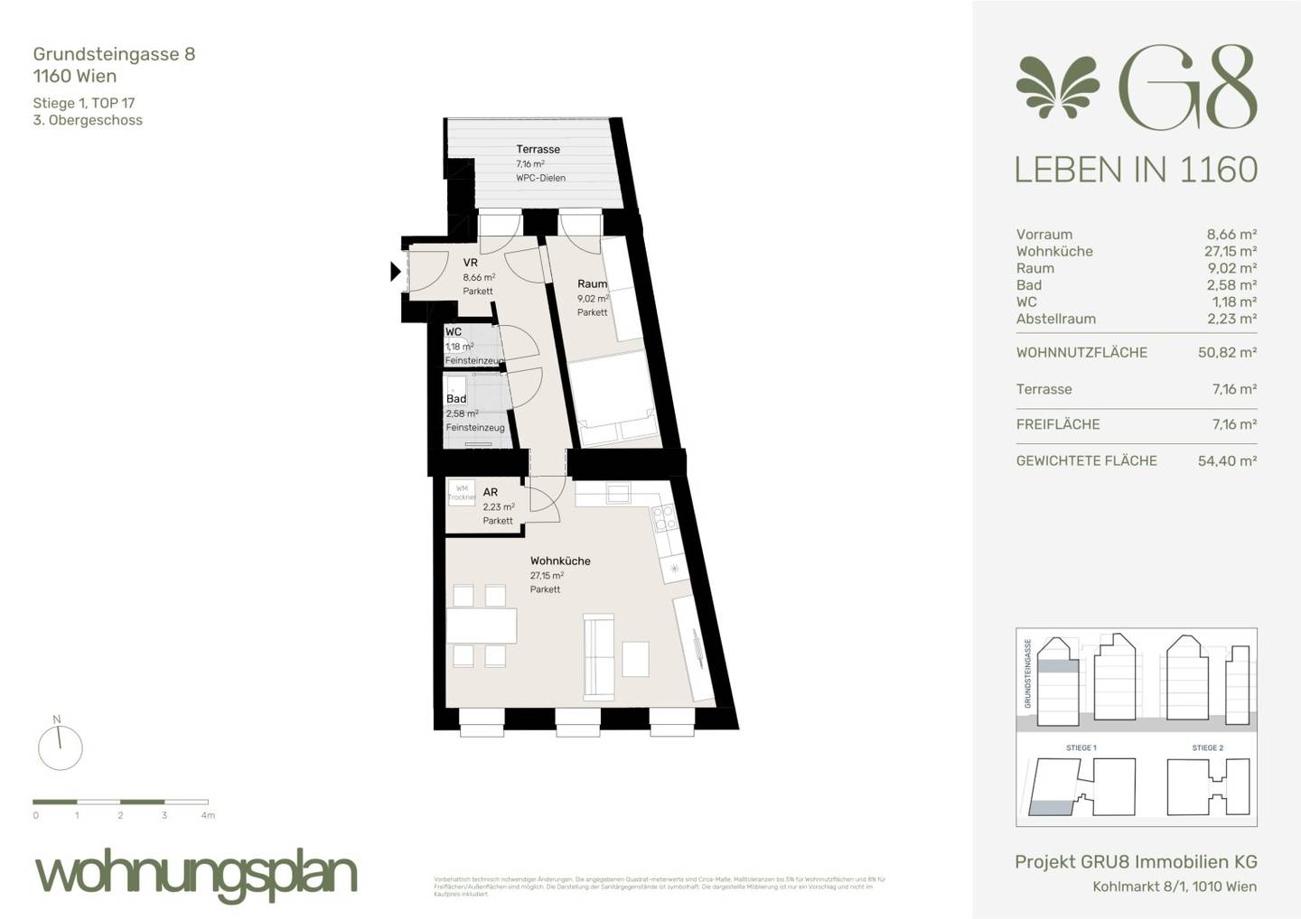 Classic apartment with terrace near Brunnenmarkt