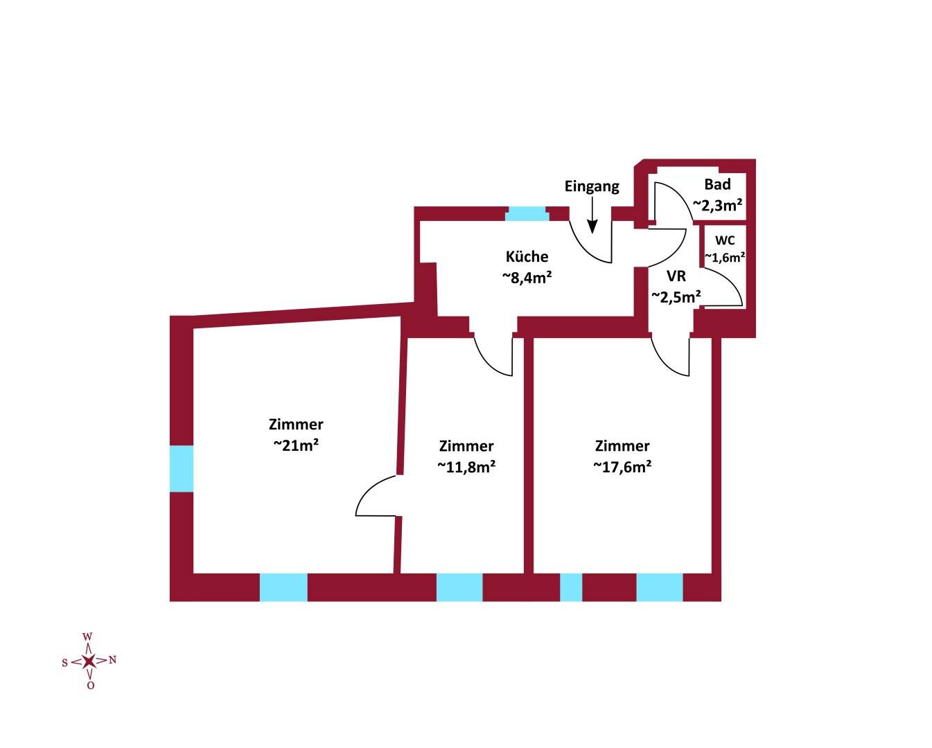 Wohnung nahe U1 in 5 Min Dachgeschossausblick