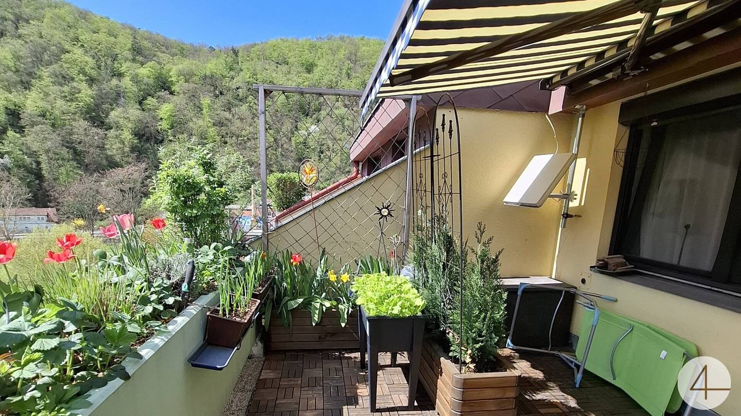 Dachgeschosswohnung sonnige Terrasse Grünblick