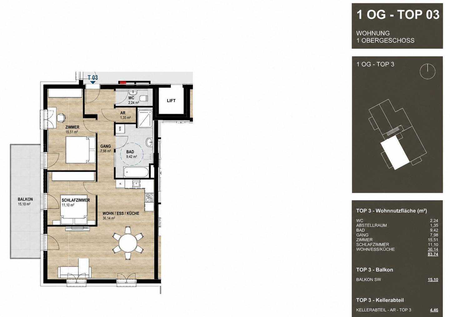 Neubau-Wohnung 84m² Steyr