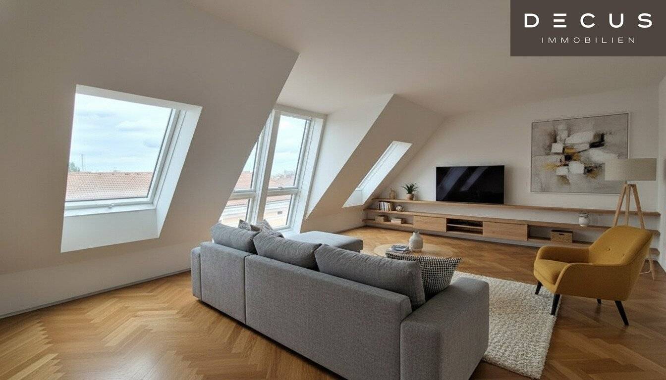 Dachgeschosswohnung mit Dachterrasse und Blick ins Stadtzentrum
