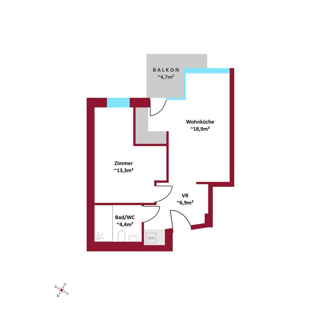 Hans Liska House: New 2-Room with Balcony