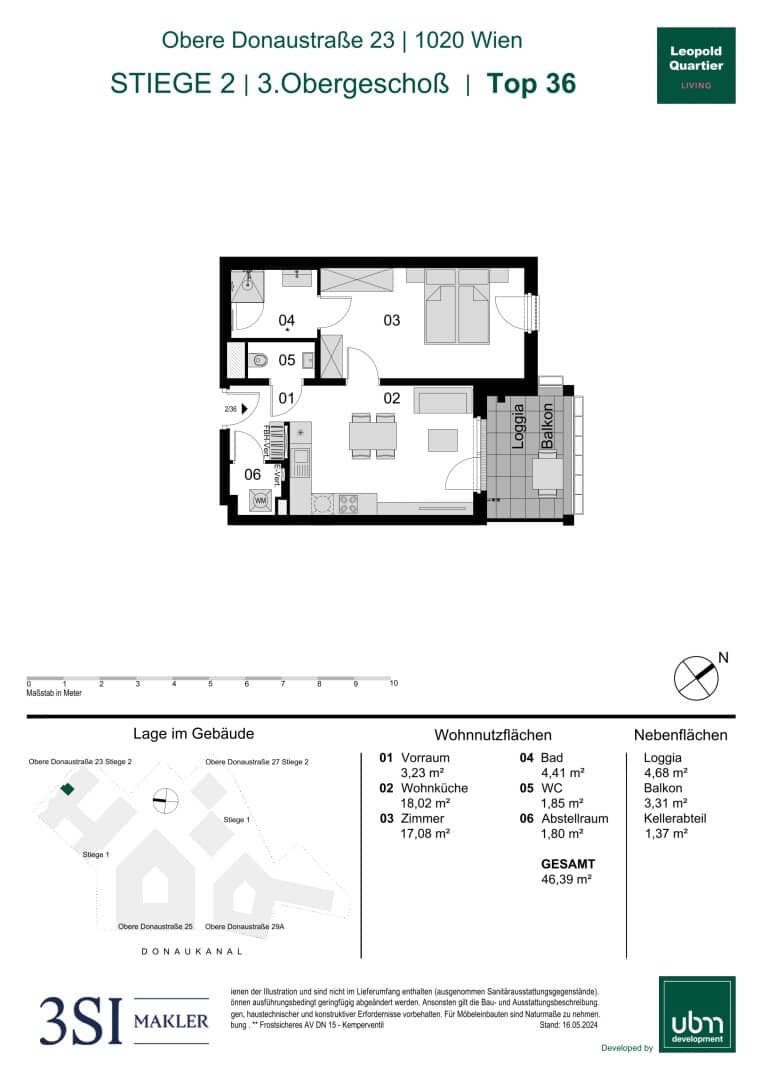 Apartment first occupancy with loggia in Augarten