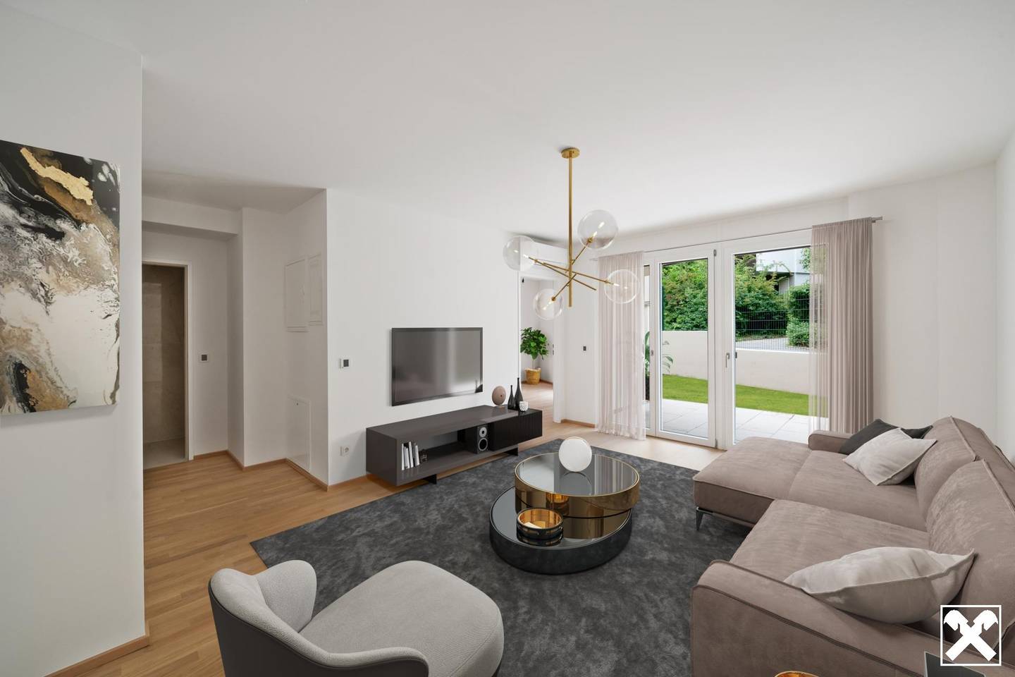 Neubauwohnung mit Garten und Terrasse