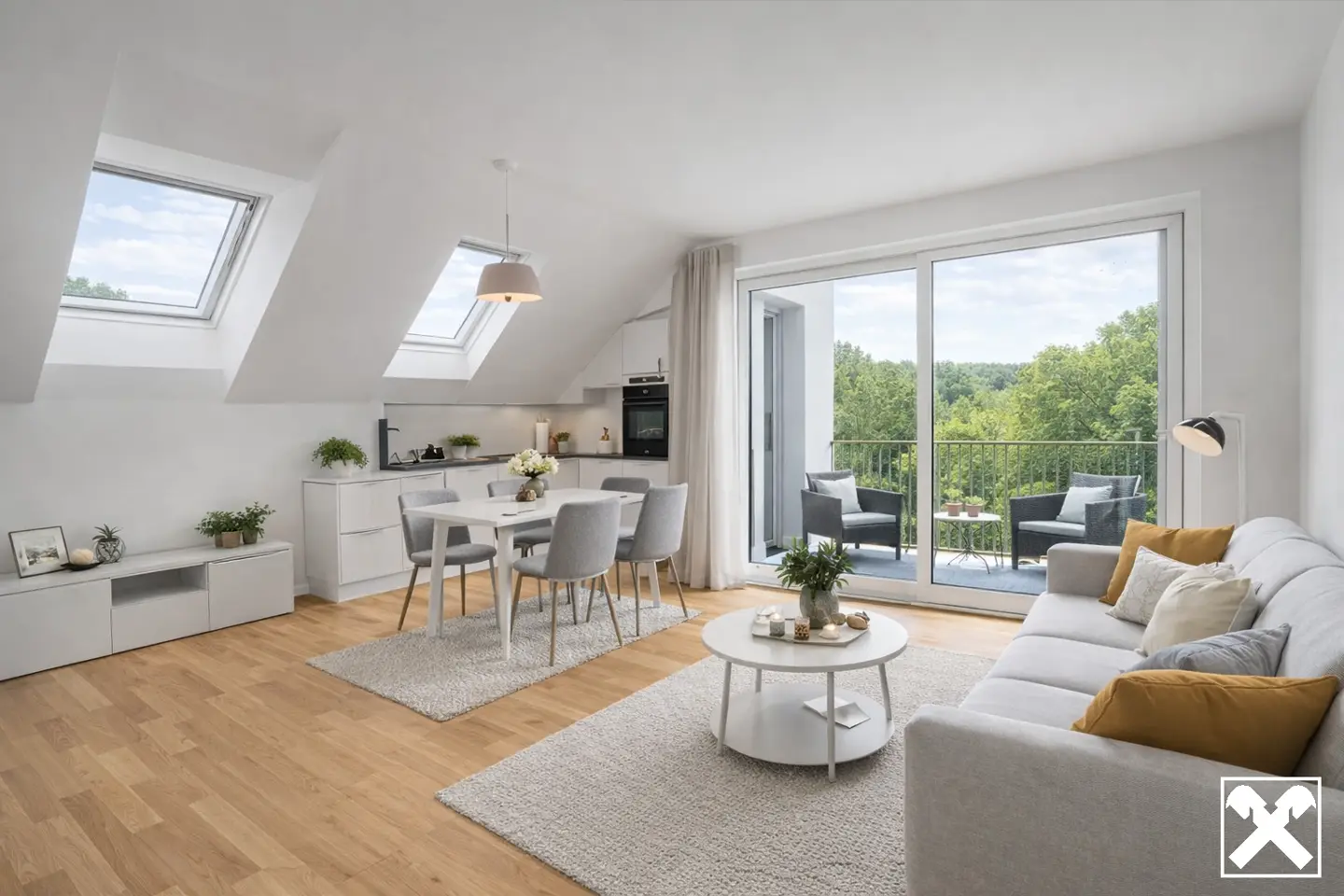 Attic apartment at Gallitzinberg with balcony