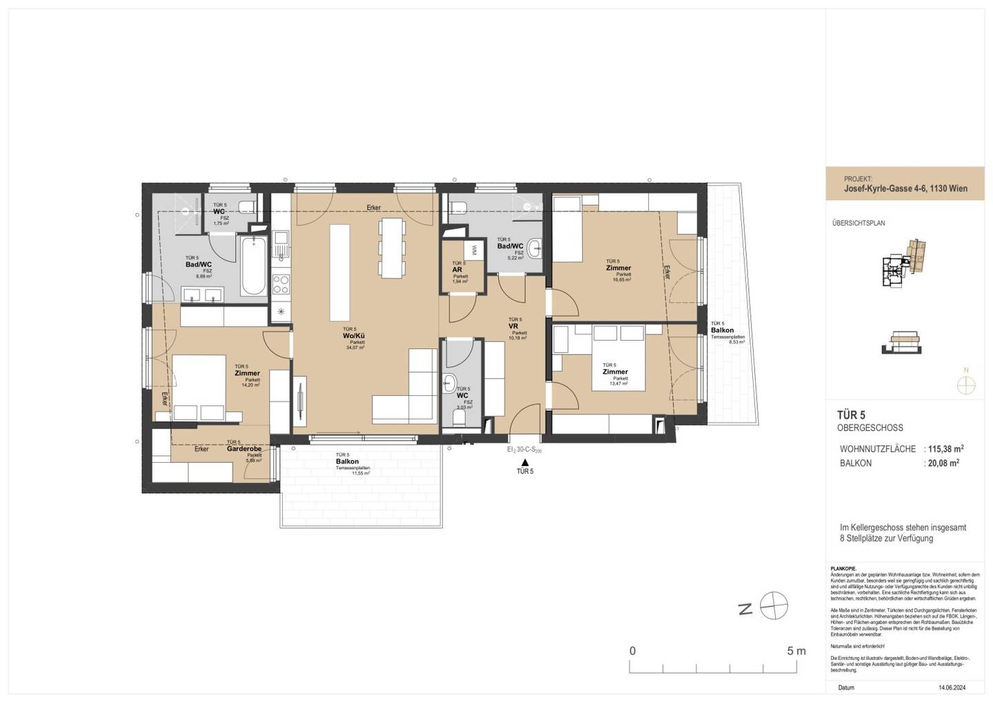 New build apartment with two terraces