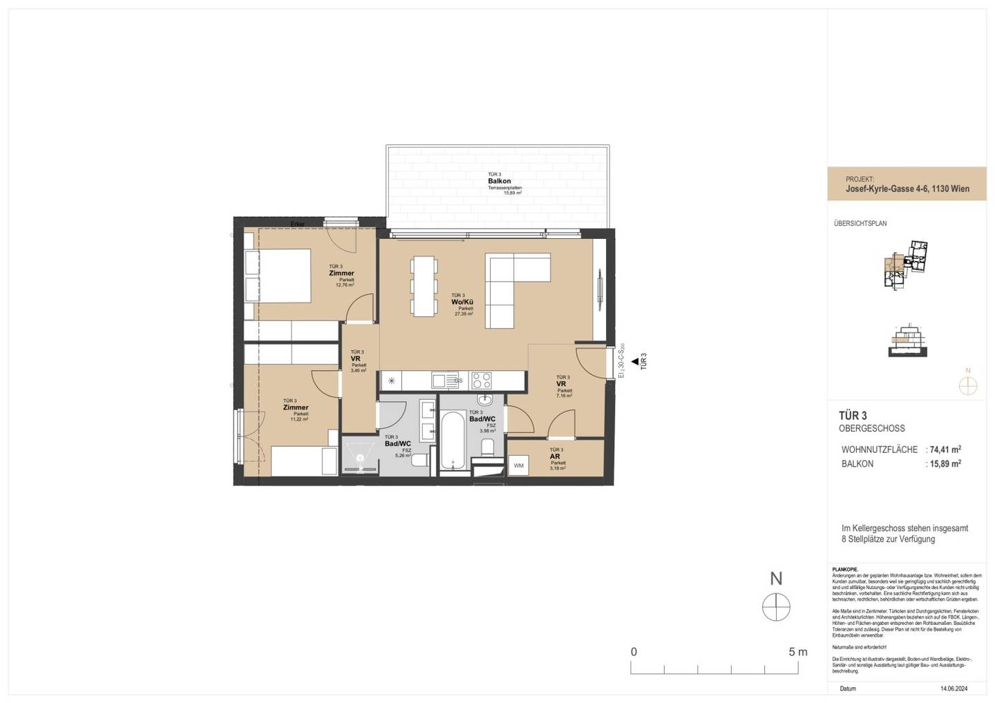 Newly built apartment with terrace