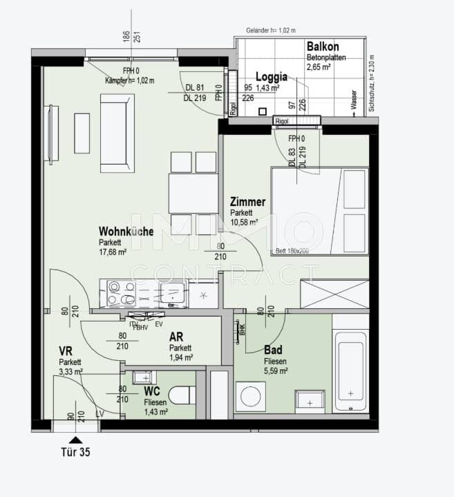 Brand new two room apartment near Alte Donau