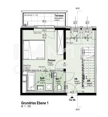 Dachgeschosswohnung brand new top floor apartment with balcony near the Old Danube
