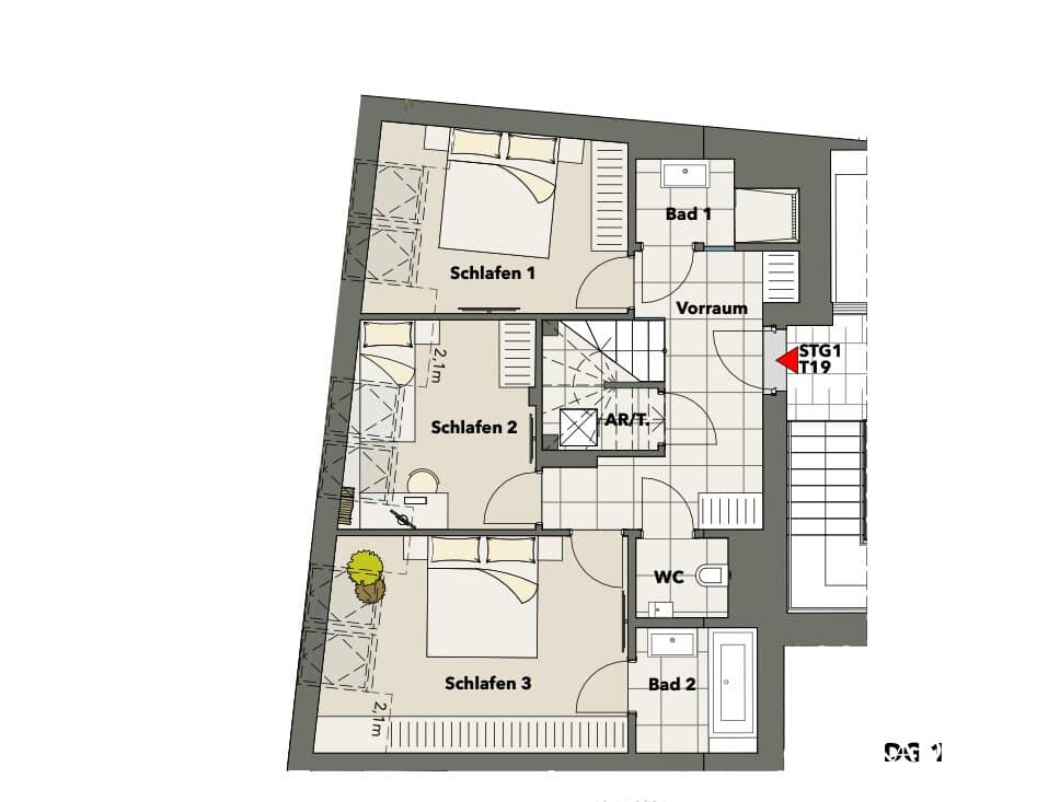 Dachgeschosswohnung im Grünen Sievering Balkon