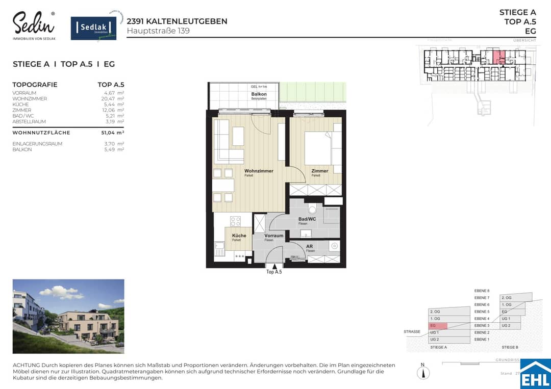 Neubau-Wohnung 51m² EG Kaltenleutgeben