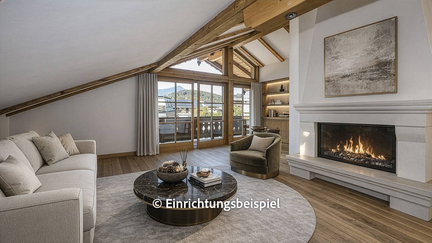 Dachgeschosswohnung Blick über Kitzbühel Terrasse