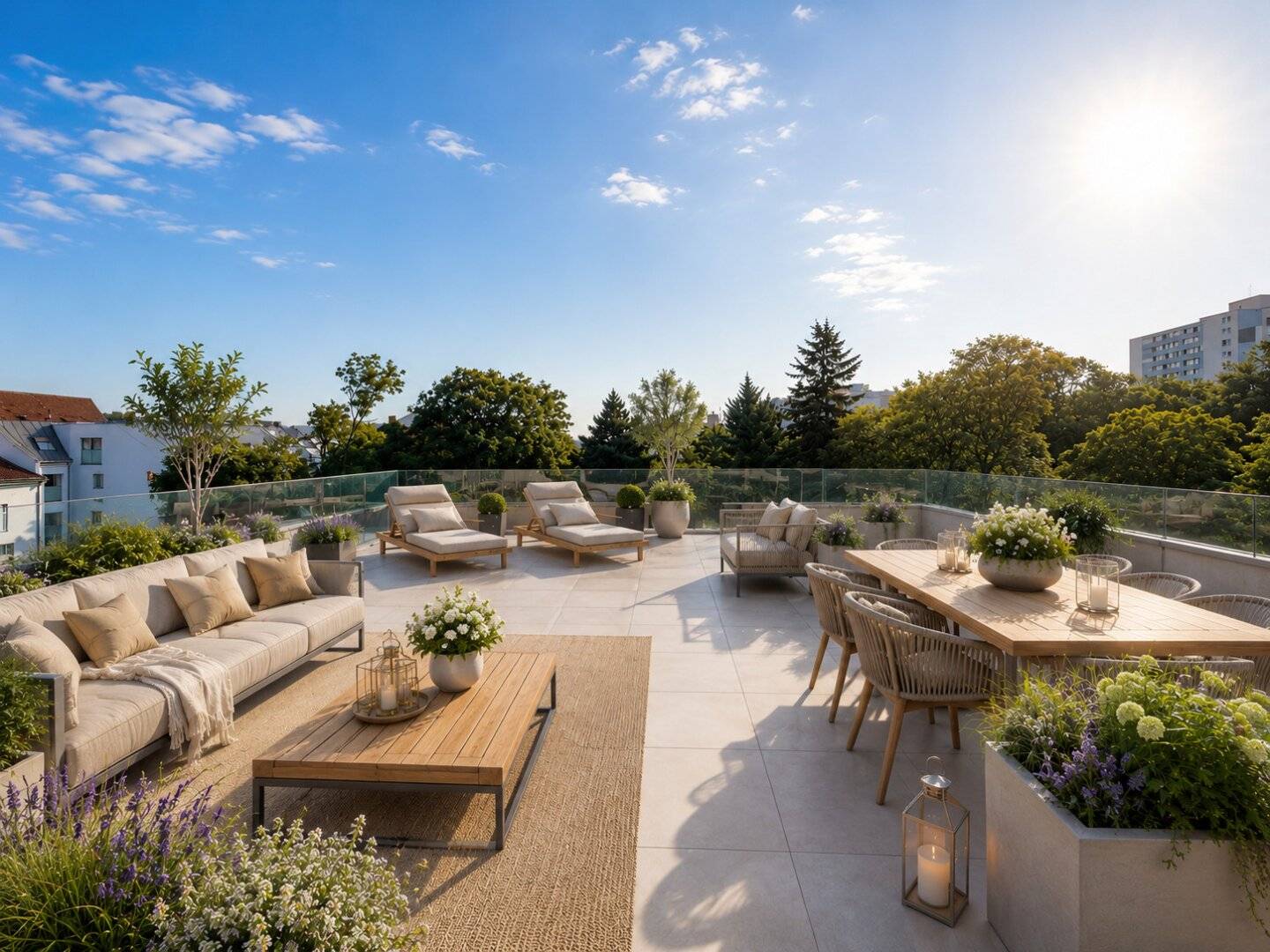 Top floor apartment at Trillerpark with terrace