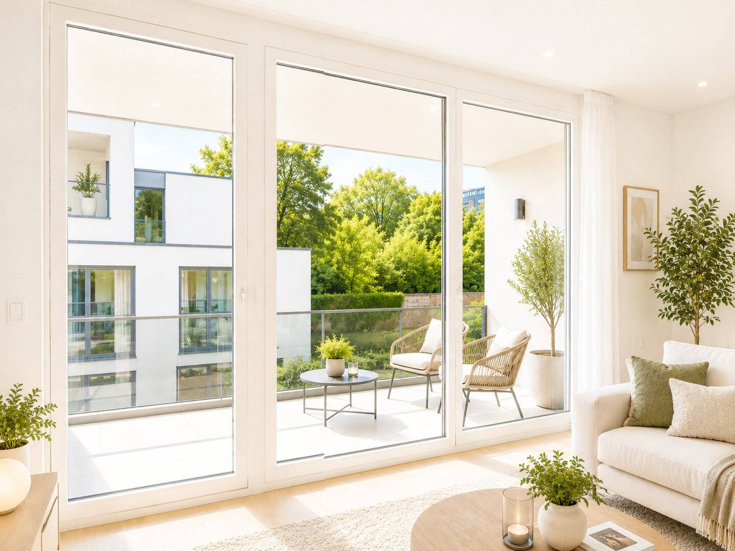 Wohnung am Trillerpark Loggia und offene Wohnküche