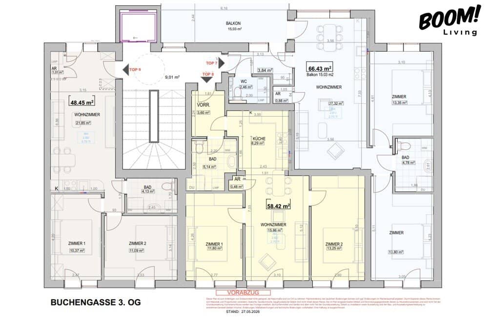 Penthouse with panoramic view and south facing terrace