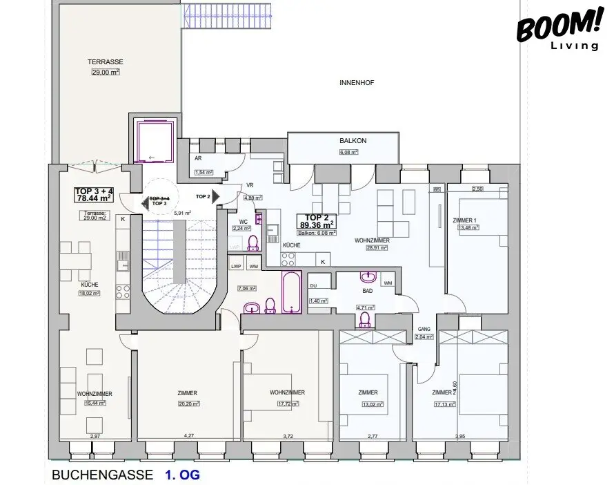 Penthouse apartment with 360 degree view and spacious terrace