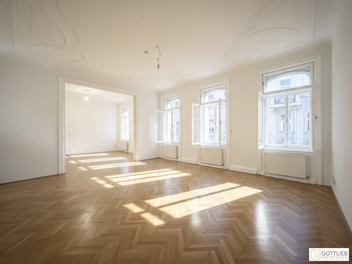 Unbefristet im Diplomatenviertel! Repräsentative 5-Zimmer-Stilaltbau-Wohnung mit zwei kleinen Balkonen beim Arenbergpark
