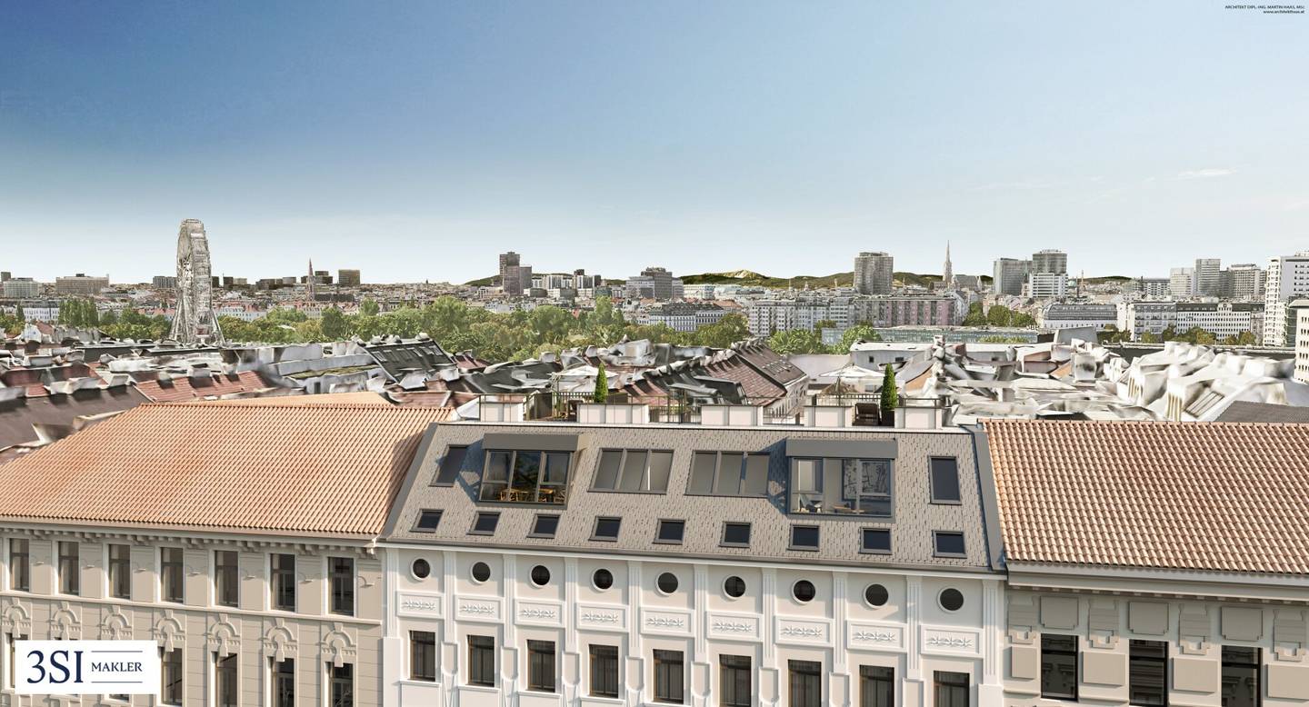 Building-permitted shell attic in popular location near the Prater and Messe Wien