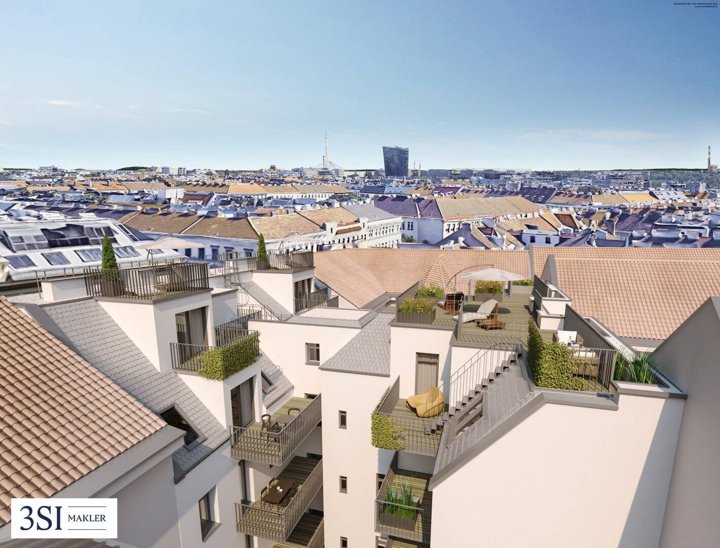 Building-permitted shell attic in popular location near the Prater and Messe Wien