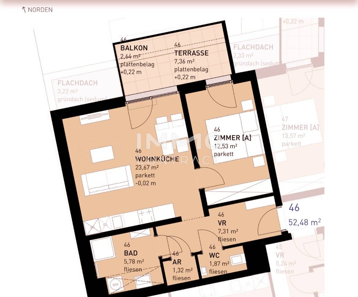 New build apartment with private outdoor spaces