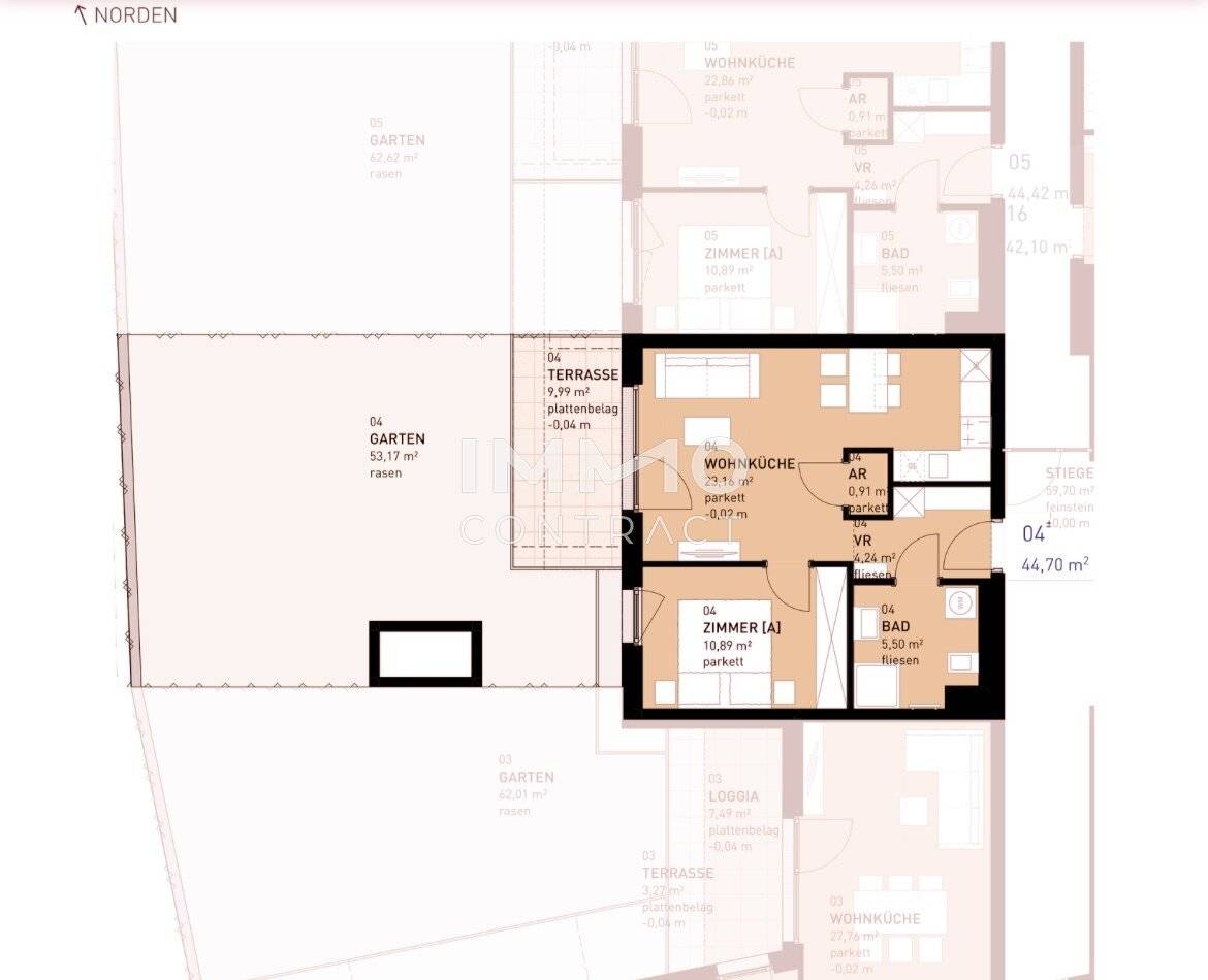 Neubauwohnung mit Garten in Donaustadt