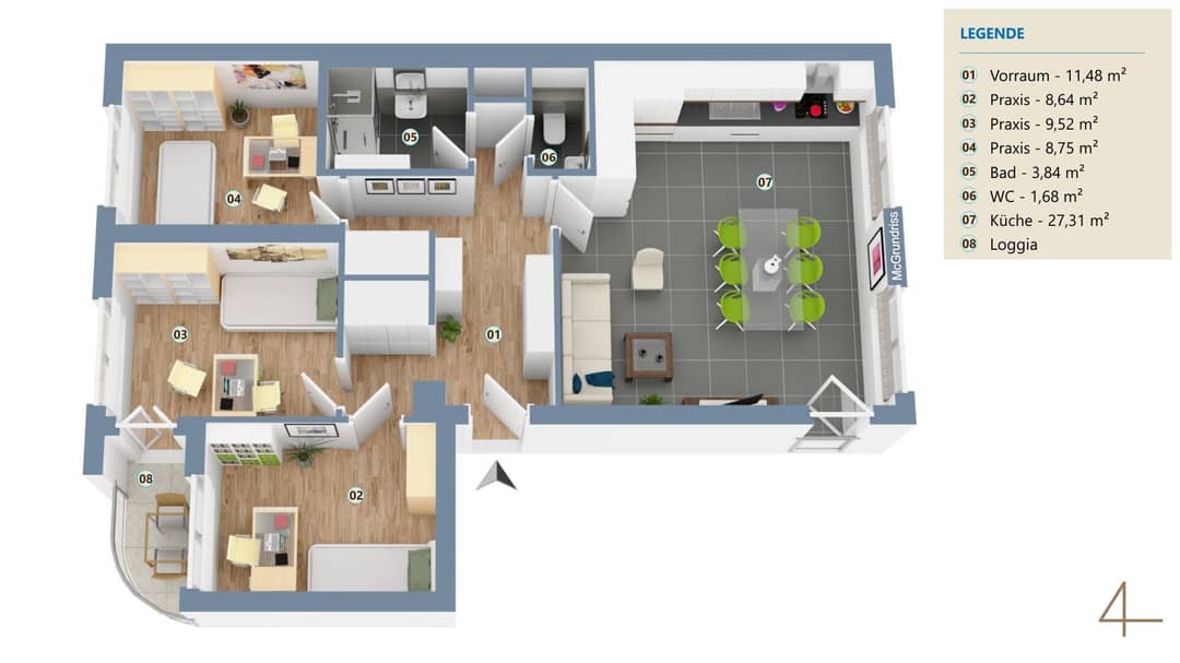 Renovated 4-room flat Landstraße