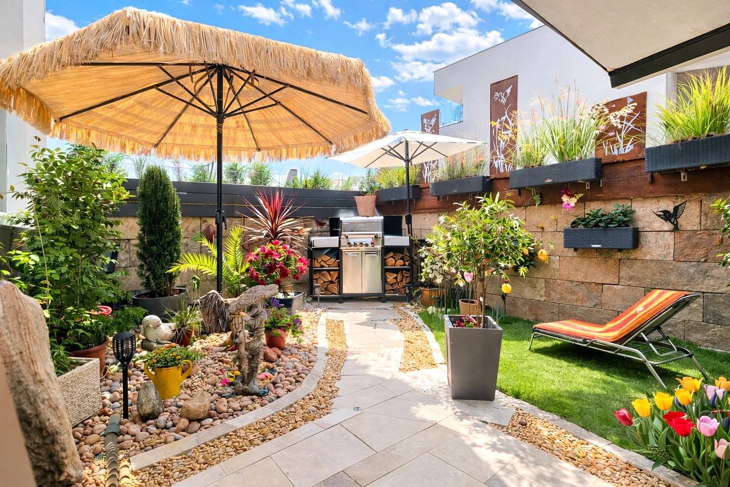 Ground floor living with garden terrace no broker fee