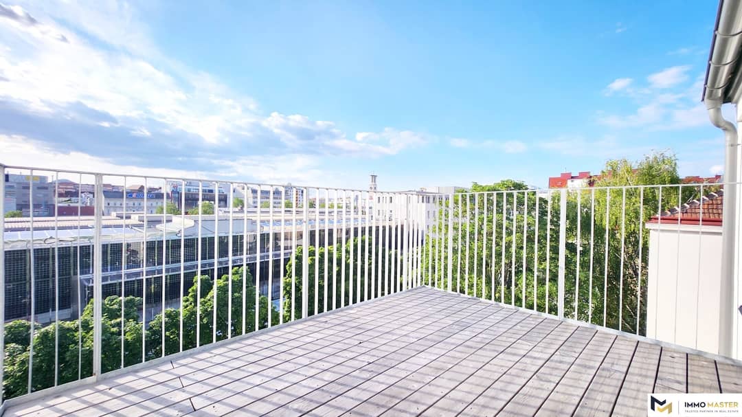 Top floor apartment balcony terrace Alte Donau