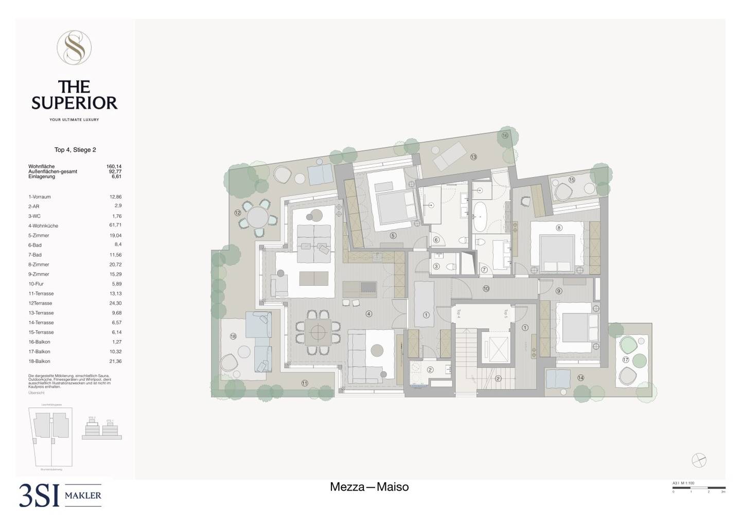 Wohnung high above Vienna with wraparound balcony