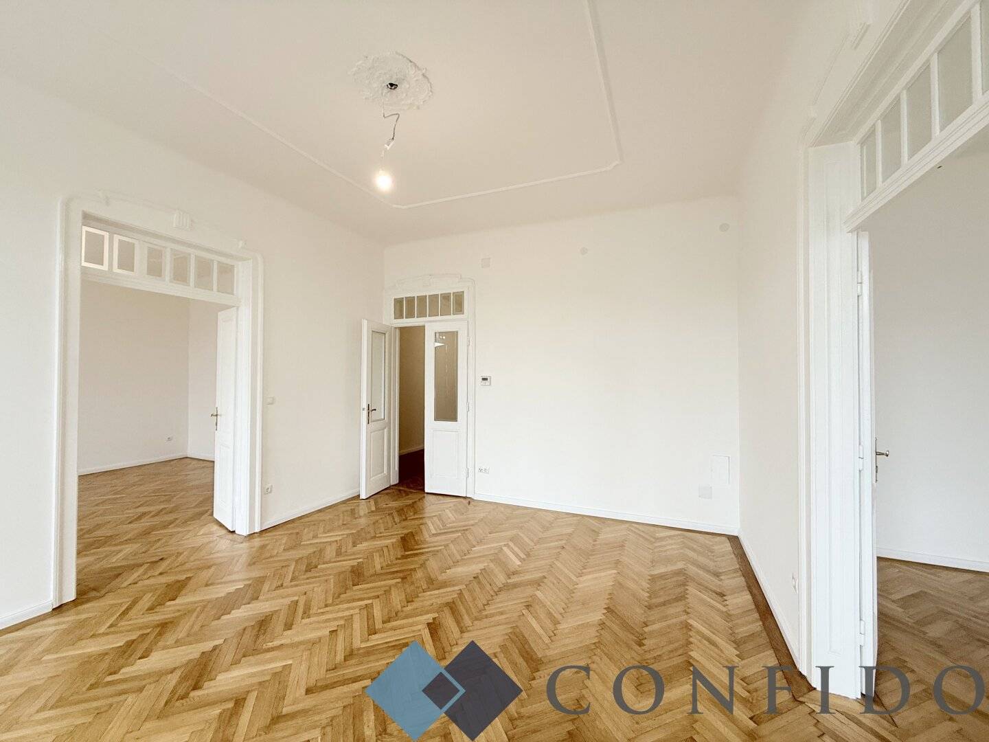 Old building apartment with veranda and balcony