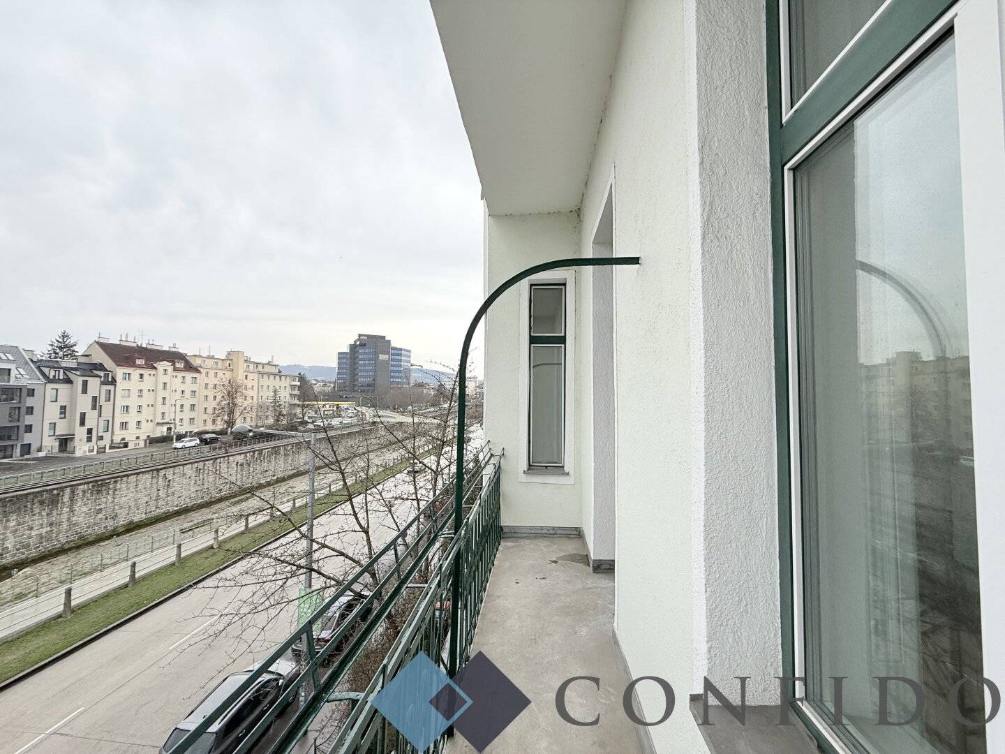 Old building apartment with veranda and balcony