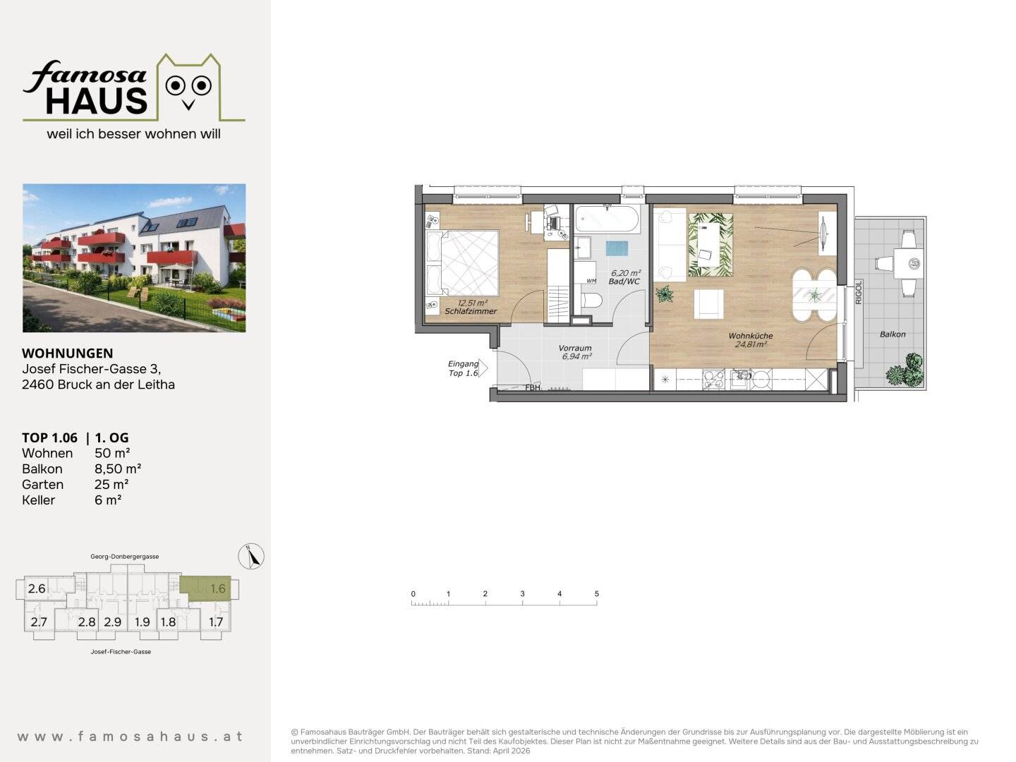 Neubauwohnung Erstbezug mit Balkon und Garten