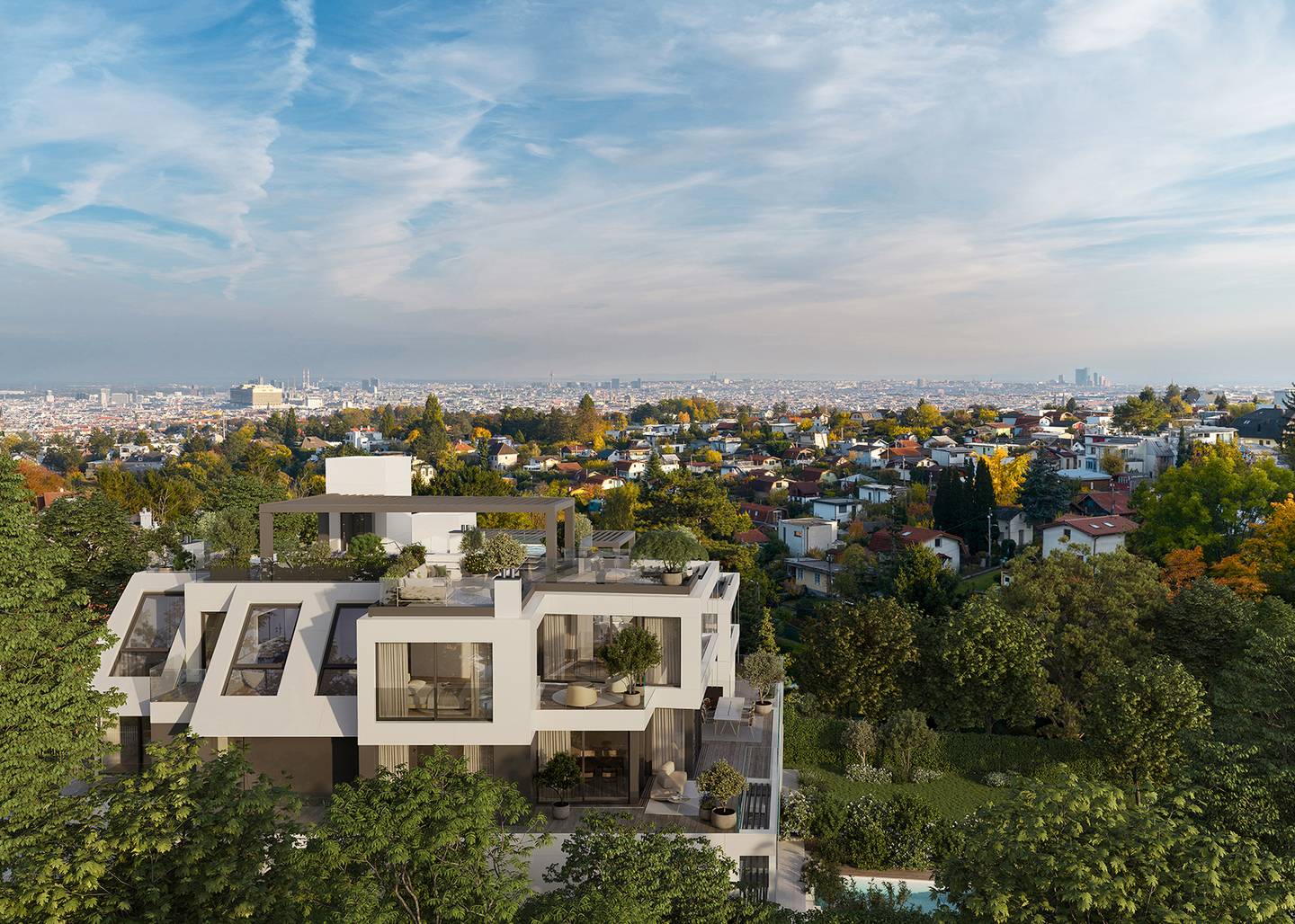 Wohnung mit großzügiger Terrasse und Stadtblick