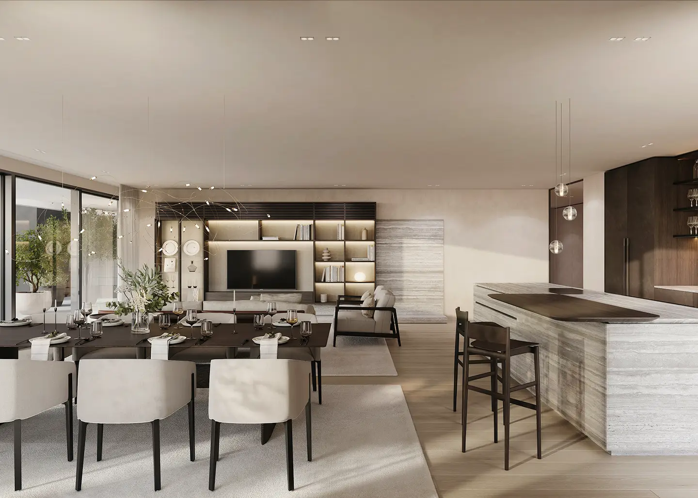 Apartment with private garden and terraces