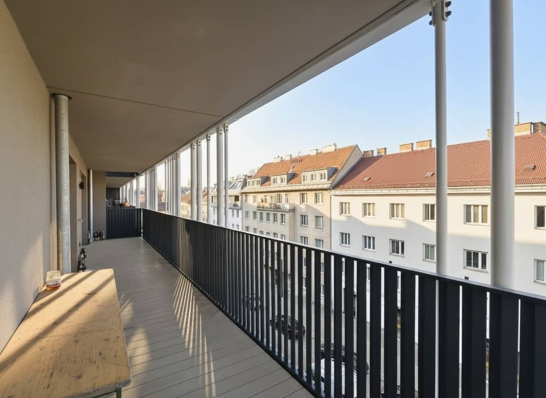 Wohnung mit großzügigem Balkon und moderner Küche