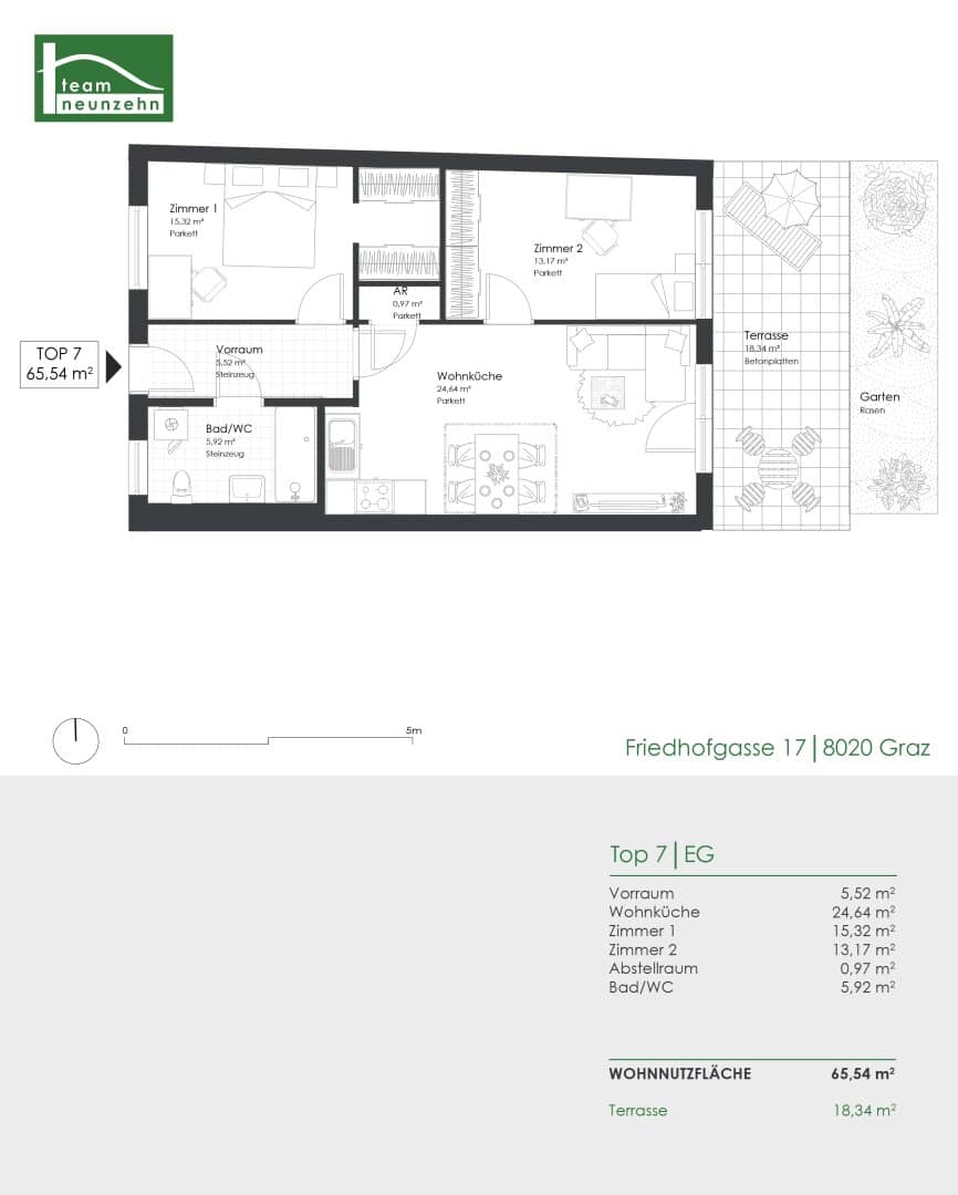 Apartment with terrace near main station and park