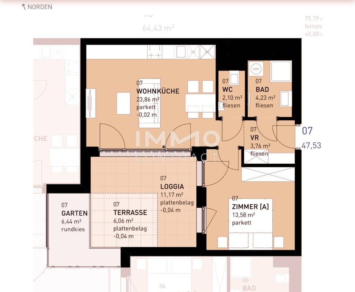 Apartment with terrace and loggia in a new build development