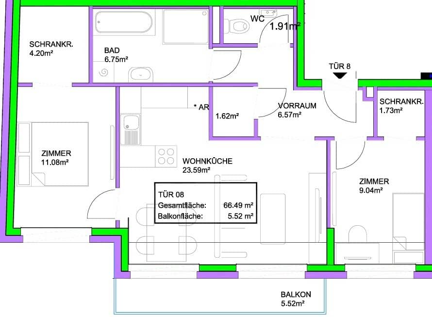 New Build Apt 66m² Floridsdorf