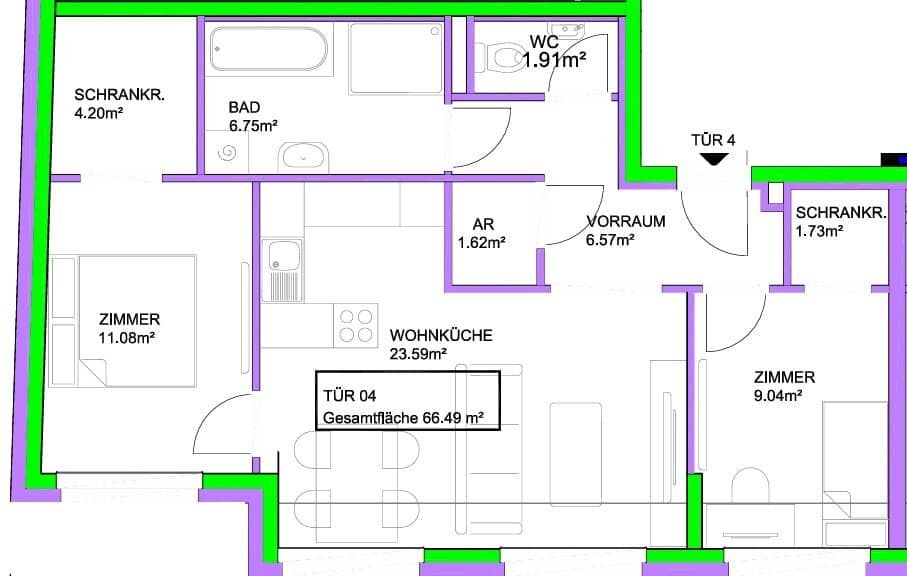 New 3-room flat Vienna 21