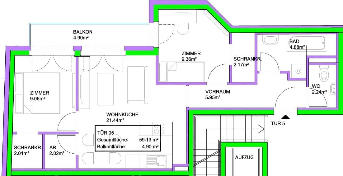 3-Zimmer-Neubau mit West-Terrasse