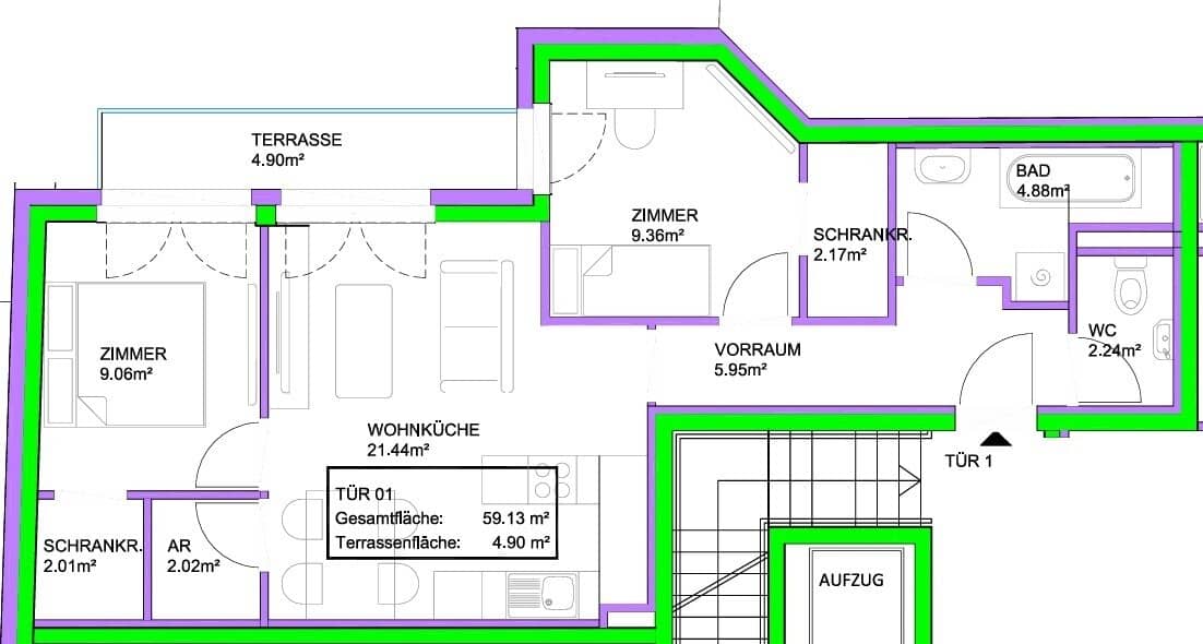 3-room courtyard apartment with 4.90 m² terrace - A home for highest demands - Living with quality, comfort and future