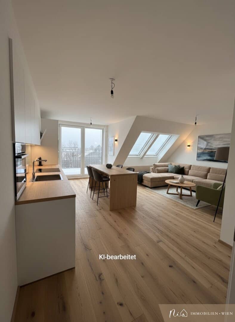Newly built attic apartment with two terraces